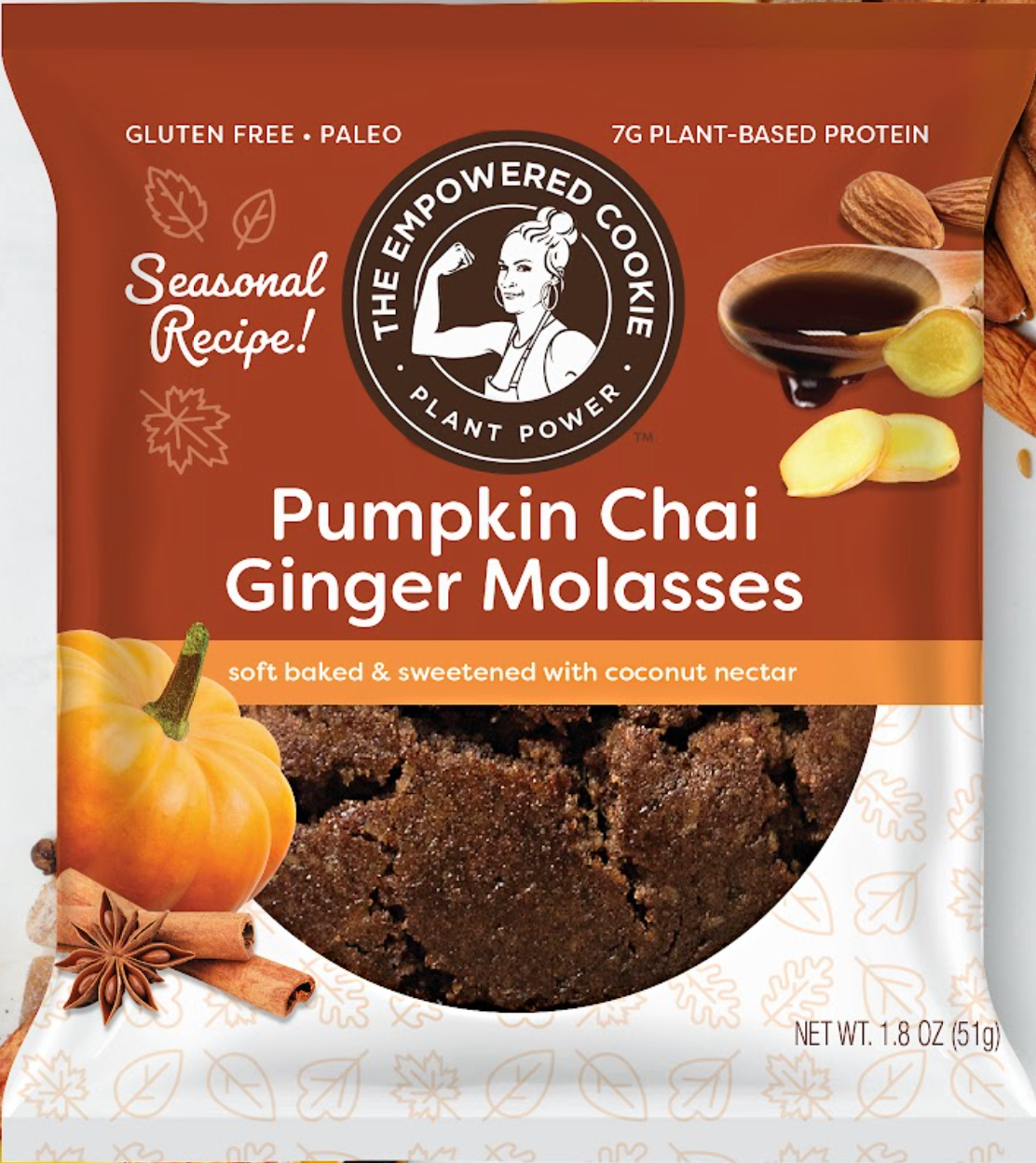 Pumpkin Chai Ginger Molasses Cookies (12 Pack)