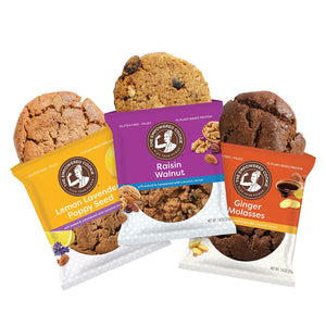 
            
                Load image into Gallery viewer, Ginger, Lemon, Raisin Pack: 3 flavors (12 cookies)
            
        